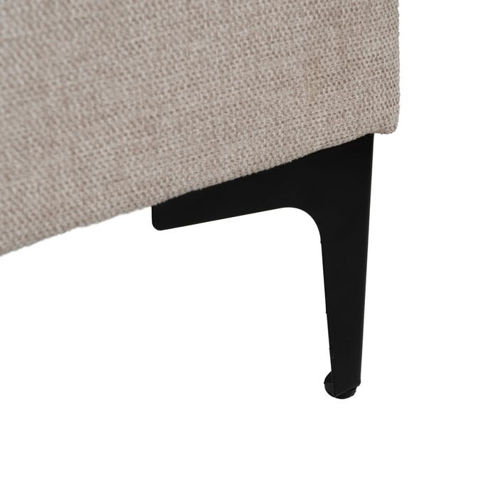 Cama de quarto de tecido bege 192 x 214 x 95 cm