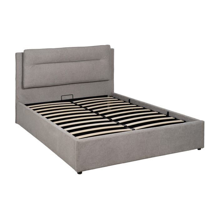 Cama Canapé Gris Tejido Dormitorio 164 X 214 X 110 Cm