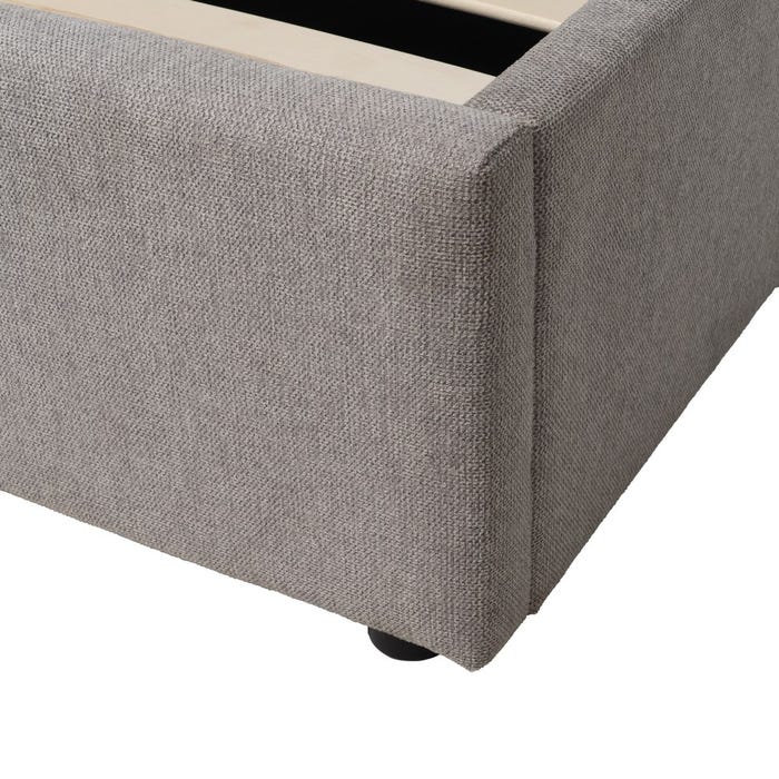 Cama Canapé Gris Tejido Dormitorio 164 X 214 X 110 Cm