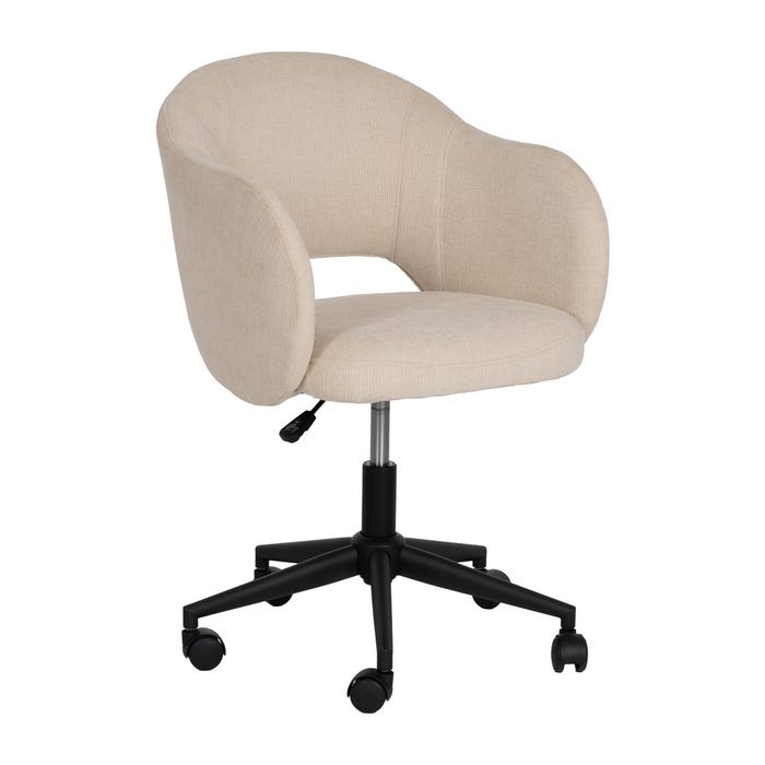 Silla Ruedas Crema Tejido Oficina 56 X 56 X 85 Cm