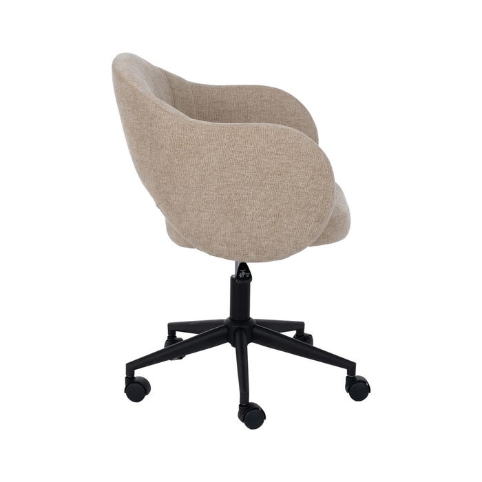 Silla Ruedas Beige Tejido Oficina 56 X 56 X 85 Cm