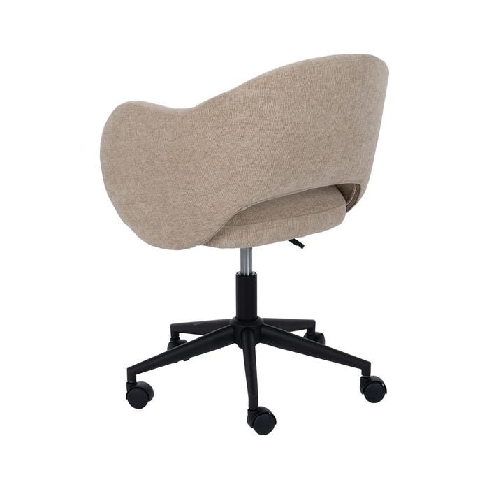 Silla Ruedas Beige Tejido Oficina 56 X 56 X 85 Cm