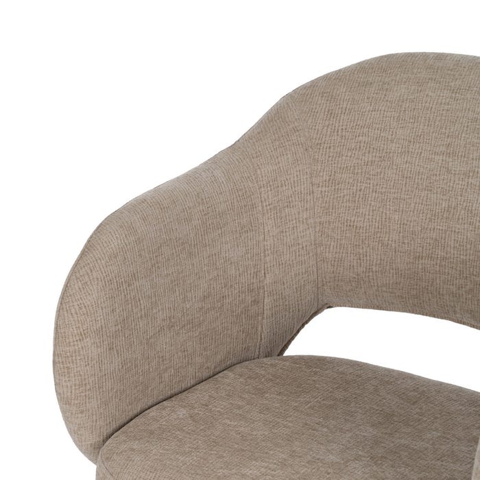 Silla Ruedas Beige Tejido Oficina 56 X 56 X 85 Cm