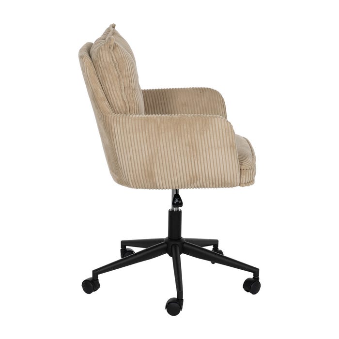 Silla Ruedas Beige Tejido Oficina 59 X 63 X 89 Cm