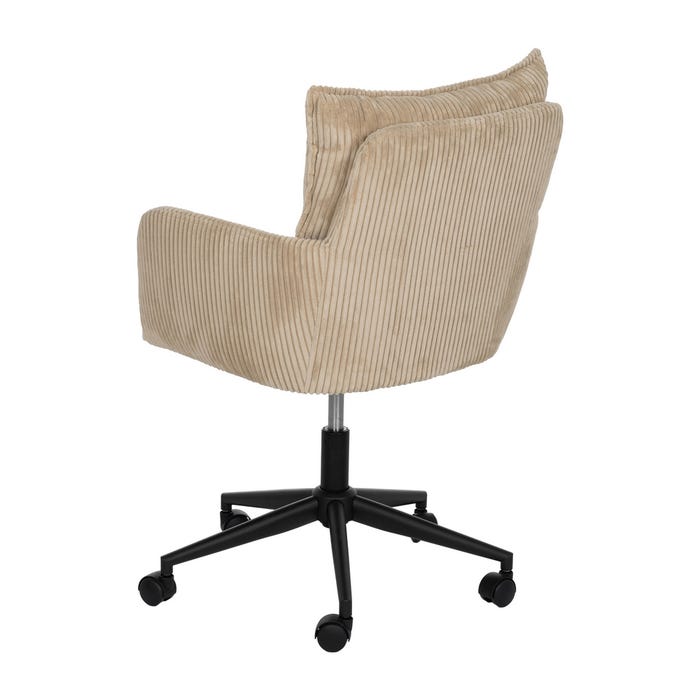 Silla Ruedas Beige Tejido Oficina 59 X 63 X 89 Cm