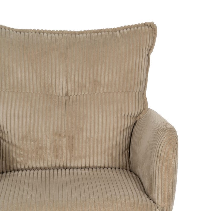 Silla Ruedas Beige Tejido Oficina 59 X 63 X 89 Cm