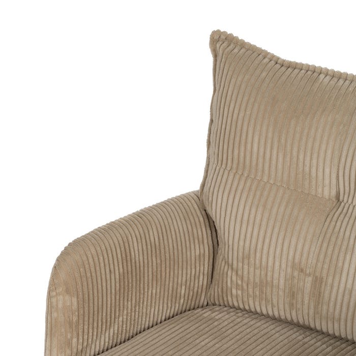 Silla Ruedas Beige Tejido Oficina 59 X 63 X 89 Cm