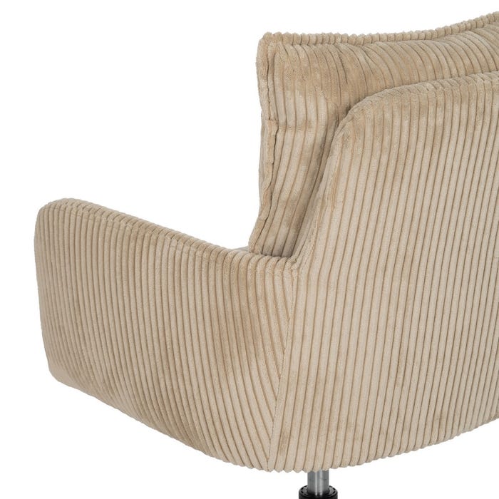 Silla Ruedas Beige Tejido Oficina 59 X 63 X 89 Cm