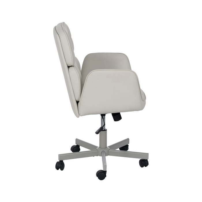 Silla Ruedas Crema Simil Piel Oficina 57 X 60,50 X 85 Cm