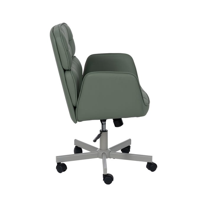 Silla Ruedas Verde Simil Piel Oficina 57 X 60,50 X 85 Cm