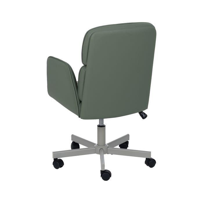 Silla Ruedas Verde Simil Piel Oficina 57 X 60,50 X 85 Cm