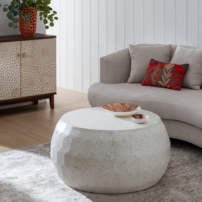 Cement Beige Coffee Table 92 X 92 X 45 Cm