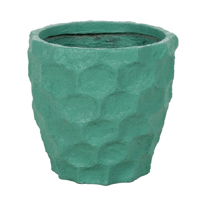 Decoração para vaso de cimento turquesa S/2 41 x 41 x 39,60 cm