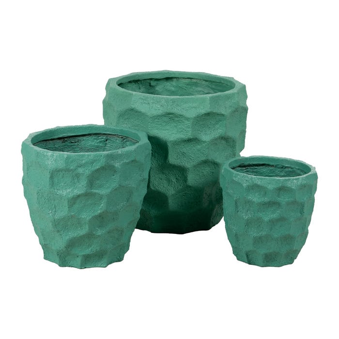 Decoração de vaso de resina turquesa 49 x 49 x 49 cm