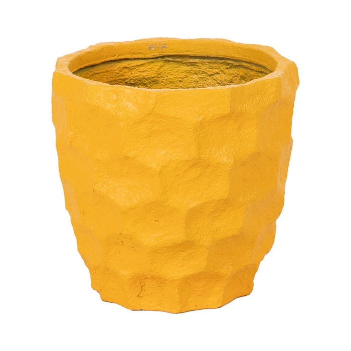 Decoração para vaso de cimento amarelo S/2 41 x 41 x 39,60 cm
