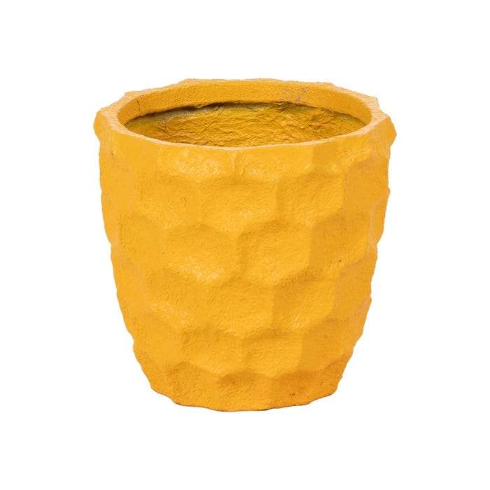 Decoração para vaso de cimento amarelo S/2 41 x 41 x 39,60 cm