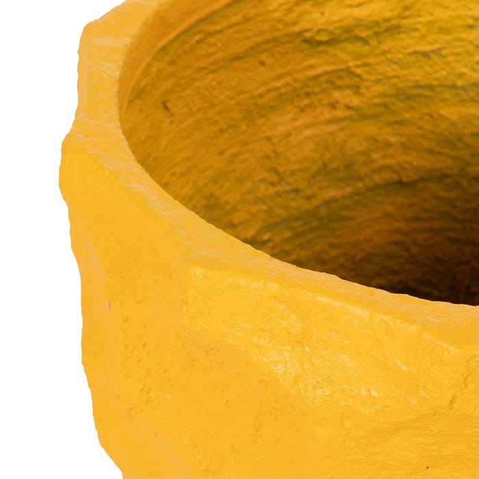 Decoração para vaso de cimento amarelo S/2 41 x 41 x 39,60 cm
