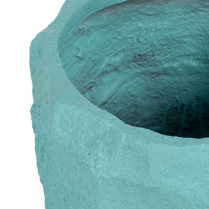 Decoração de vaso de cimento azul 42,70 x 42,50 x 62 cm