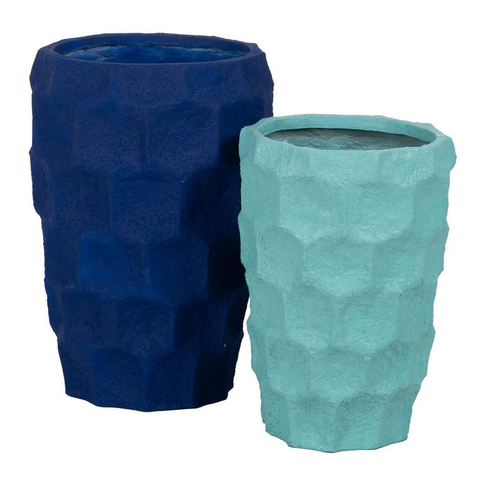 Decoração para vaso de resina azul escuro 47 x 47 x 72,50 cm