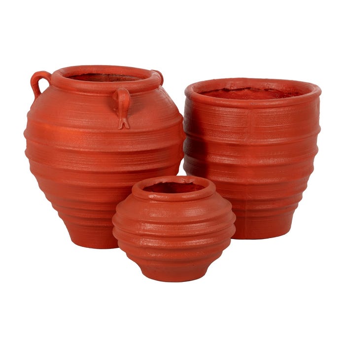 Decoração de vaso de resina de terracota 40 x 40 x 30 cm