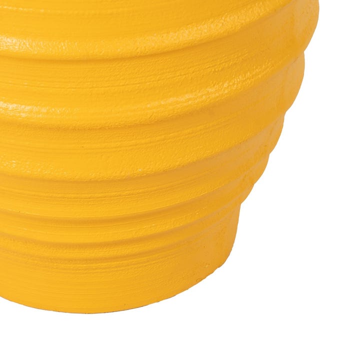 Decoração de vaso de resina amarela 49,30 x 49,30 x 51 cm