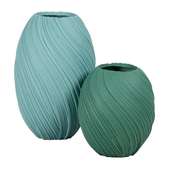 Turquoise Resin Vase Decoration 45.30 X 45.30 X 51 Cm