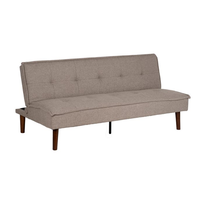 Sofá-Cama Beige Metal-Madera Salón 181 X 88 X 85,50 Cm