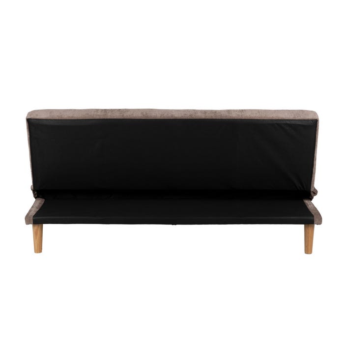 Taupe Metal-Wood Sofa Bed Living Room 178 X 94 X 86 Cm