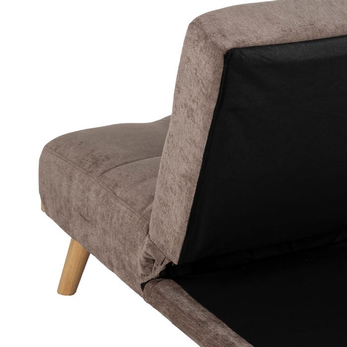 Taupe Metal-Wood Sofa Bed Living Room 178 X 94 X 86 Cm