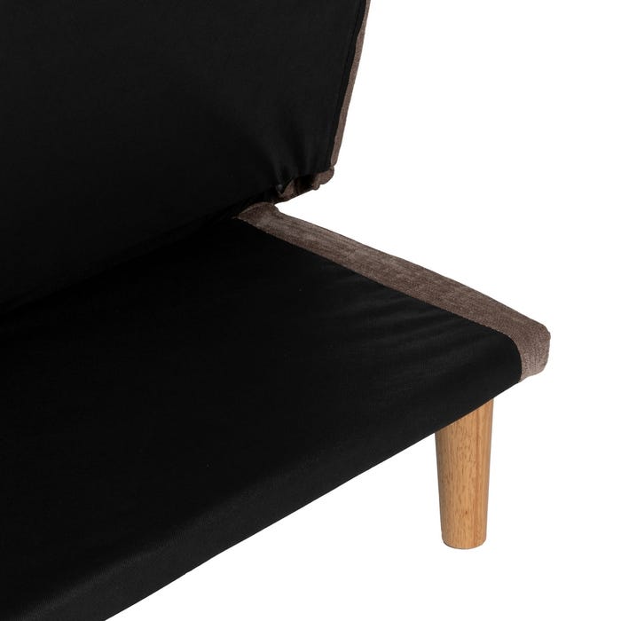 Taupe Metal-Wood Sofa Bed Living Room 178 X 94 X 86 Cm