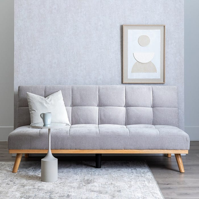 Sofá-Cama Gris Metal-Madera Salón 178 X 94 X 86 Cm