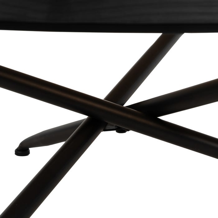 Black Wood-Metal Coffee Table 100 x 100 x 40 cm