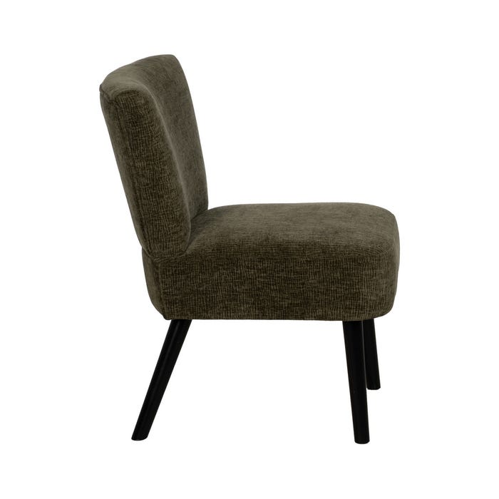 Green Fabric-Wood Living Room Armchair 55 X 63 X 76 Cm