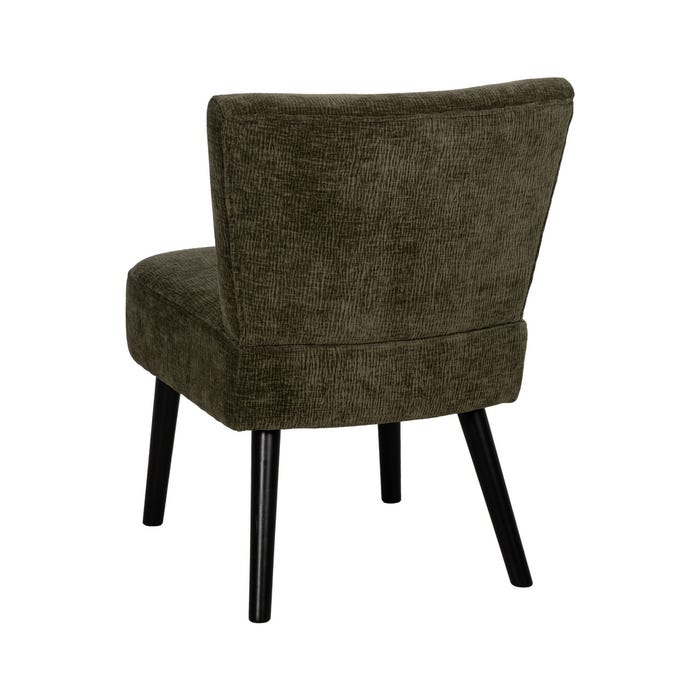 Green Fabric-Wood Living Room Armchair 55 X 63 X 76 Cm