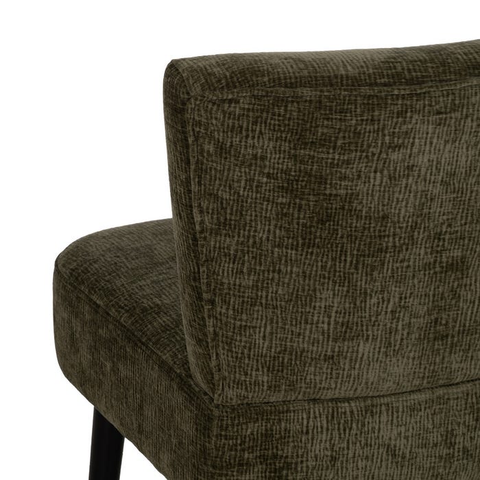 Green Fabric-Wood Living Room Armchair 55 X 63 X 76 Cm