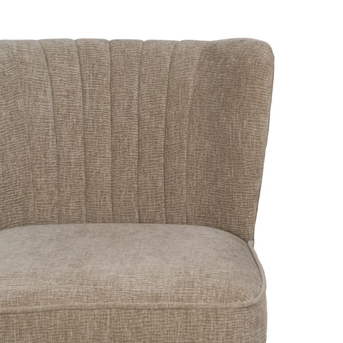 Sillón Beige Tejido-Madera Salón 58 X 70 X 74 Cm