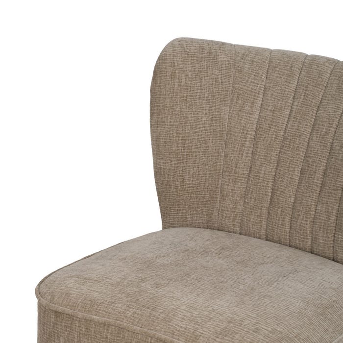 Sillón Beige Tejido-Madera Salón 58 X 70 X 74 Cm