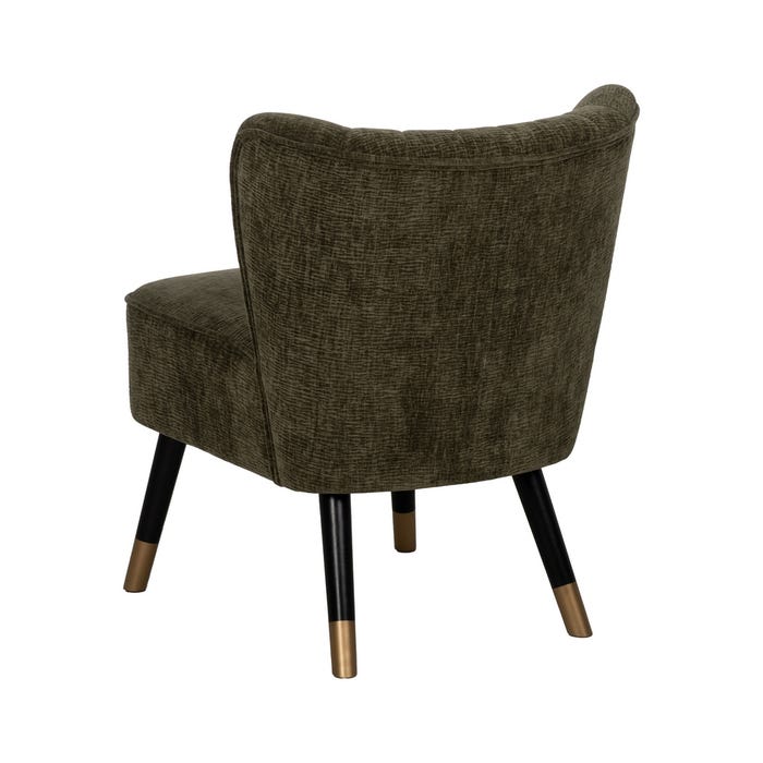 Green Fabric-Wood Living Room Armchair 58 X 70 X 74 Cm