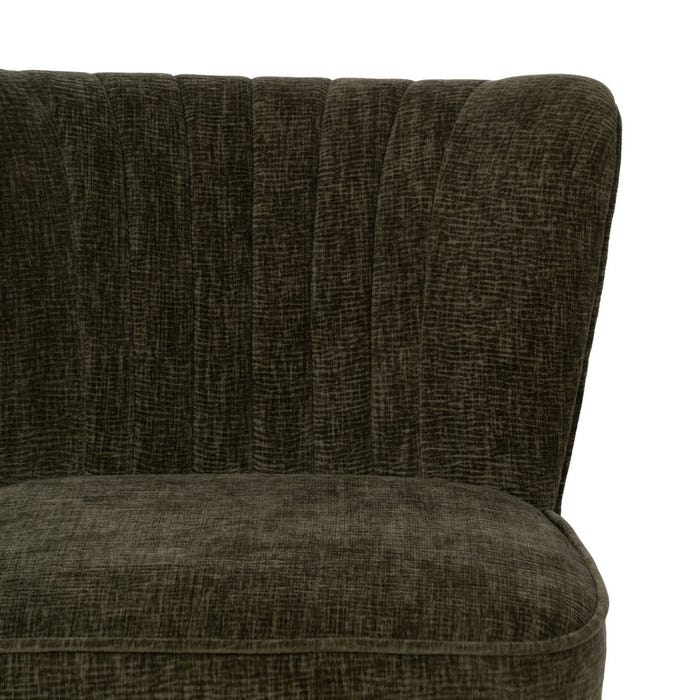 Green Fabric-Wood Living Room Armchair 58 X 70 X 74 Cm