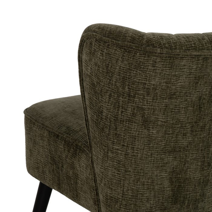 Green Fabric-Wood Living Room Armchair 58 X 70 X 74 Cm