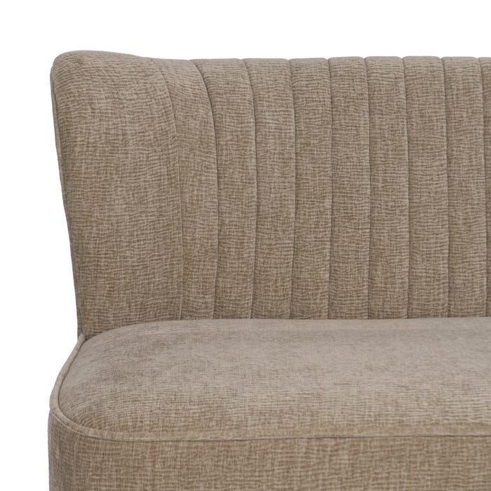 Beige Fabric-Wood Sofa Living Room 134 X 70 X 74 Cm