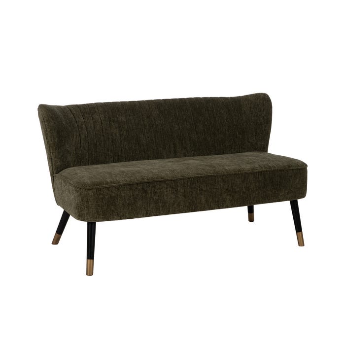 Sofá Verde Tejido-Madera Salón 134 X 70 X 74 Cm