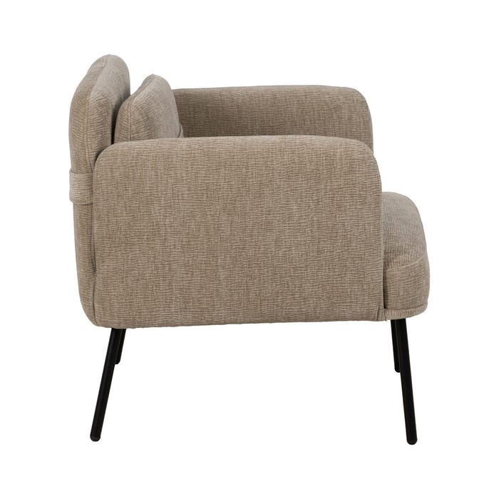 Beige Fabric-Wood Living Room Armchair 72 X 72 X 73 Cm