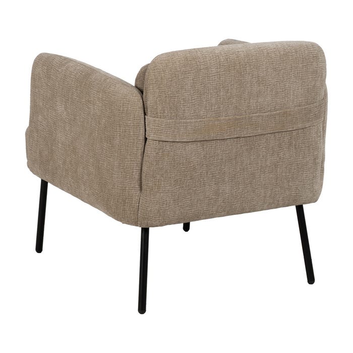 Beige Fabric-Wood Living Room Armchair 72 X 72 X 73 Cm