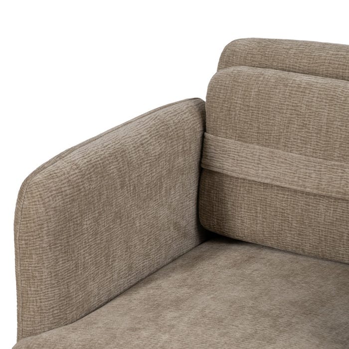 Beige Fabric-Wood Living Room Armchair 72 X 72 X 73 Cm