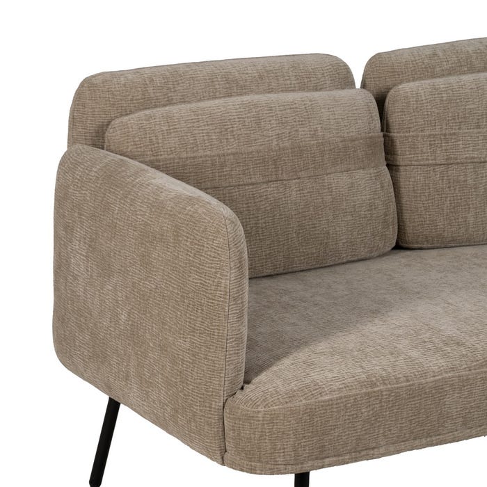 Beige Fabric-Wood Sofa Living Room 127 X 72 X 73 Cm