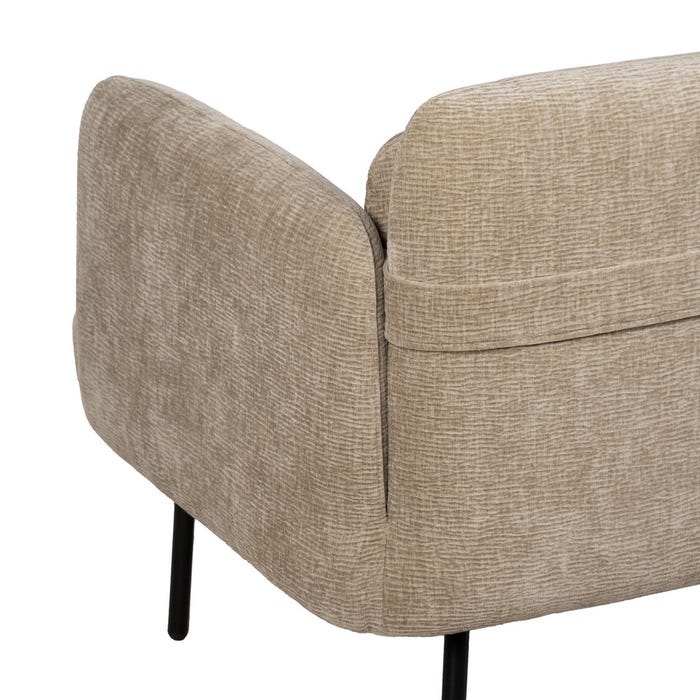 Beige Fabric-Wood Sofa Living Room 127 X 72 X 73 Cm