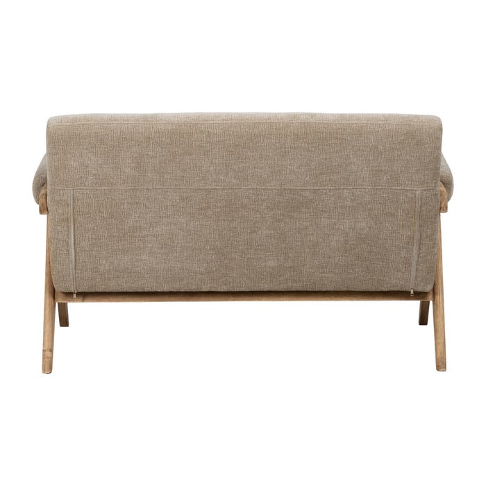 Beige Fabric-Wood Sofa Living Room 134 X 76 X 85 Cm