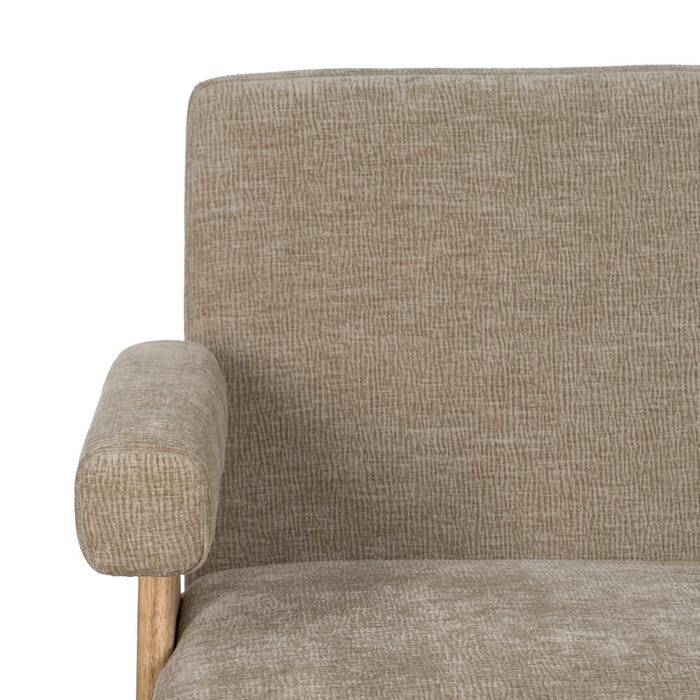 Beige Fabric-Wood Sofa Living Room 134 X 76 X 85 Cm