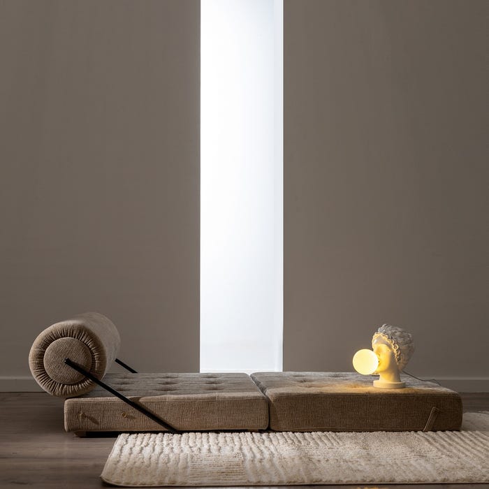 Beige Fabric-Wood Sofa Living Room 89 X 101 X 71 Cm